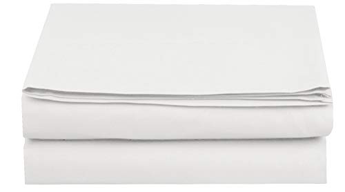 Elegant Comfort Premium Hotel Quality 1-Piece Flat Sheet, Luxury and Softest 1500 Thread Count Egyptian Quality Bedding Flat Sheet, Wrinkle-Free, Stain-Resistant, Queen, White