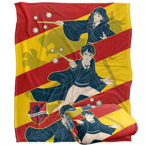 HARRY POTTER Blanket, 152 x 127 cm Gryffindor Stripes Silky Touch Super Soft Throw Blanket