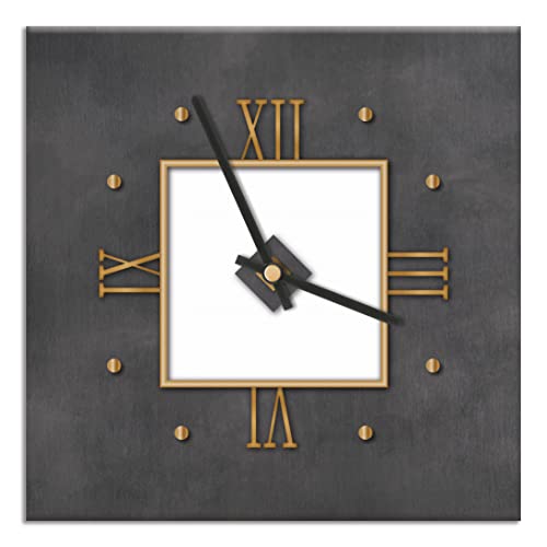 Mareli Wall clock covered with matt laminated paper - Suitable for living room, kitchen, office - Silent mechanism