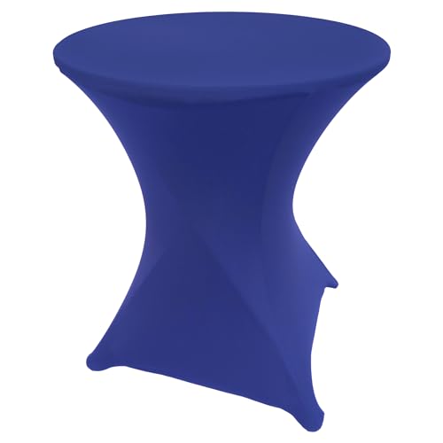 Goldstream Point Royal Blue 24 Inch Round x 30 Inch Tall Spandex Cocktail Tablecloth Folding Cover Stretch