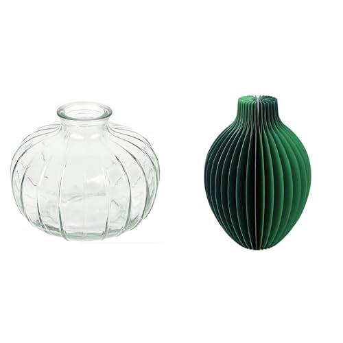 Talking Tables Clear Glass Bud Vase for flowers, s & Talking Tables Grüne Wabenpapier-Vase mit Glasfläs Table Decor Bundle