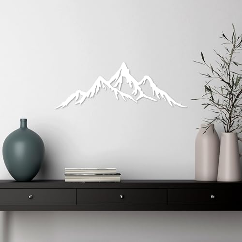 Elegant White Decorative Metal Wall Accessory, 62 x 22 cm, 100% Metal, 1.5 mm Thick, Lightweight & Easy to Hang, Perfect for Modern Home Decor