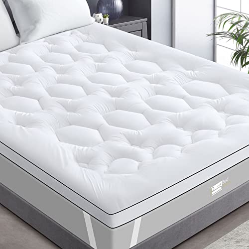 BedStory Mattress Topper 140 x 190 cm, Microfibre Mattress Topper 1200 g/m², Ultra Soft Breathable, Washable with Elastic Straps