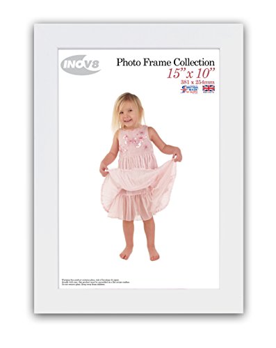 "Inov8 British Made Real Wood Picture/Photo Frame 15x10"" Inch(38x25cm) - Kayla 30mm White"