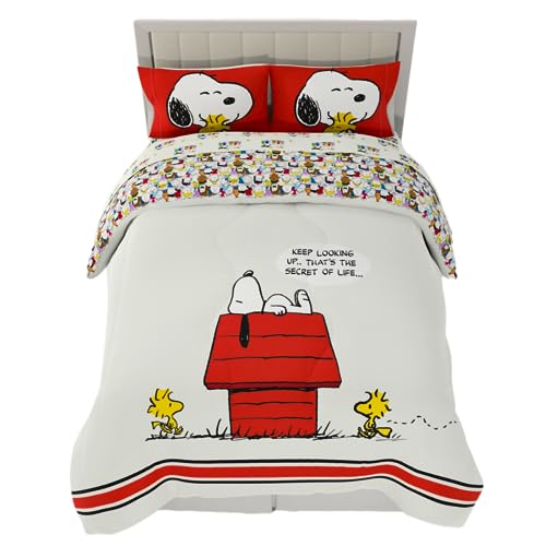Franco Peanuts Classic Pals Super Soft Comforter and Sheet Set, 5 Piece Queen Size, (Official Licensed Product) Collectibles