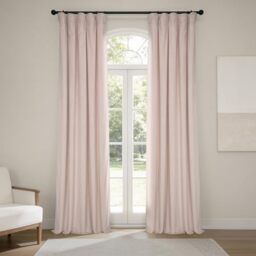 HPD Half Price Drapes Heritage Plush Velvet Curtains for Bedroom & Living Room 50 X 84, VPYC-225371-84 (1 Panel) Light Pink