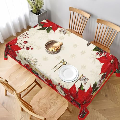 juniissl Christmas Rectangle Tablecloth Washable 60x90 Inch Table Cover Decorative Table Cloth for Party Picnic Kitchen