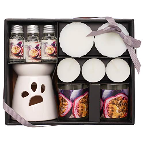 Zuvo Scented Candle Gift and Hamper Set of 11 Piece - Passion Fruit Smell Candles Pack Gifts for Men and Women - Birthday, Mother's Day, Valentines Day, Christmas, Anniversary, House Warming