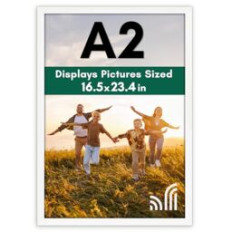 Americanflat A2 Picture Frame in White - Engineered Wood with Polished Plexiglass - Horizontal and Vertical Formats for Wall - 42x59.4 cm