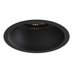 Astro Minima Slimline Round Fixed Fire-Rated IP65 Bathroom Downlight - IP65 Rated - (Matt Black), GU10 LED Lamp, Designed in Britain - 1249035-3 Years Guarantee