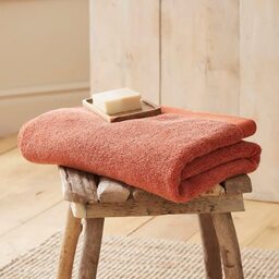 Drift Home Terracotta Bath Towel - Soft & Absorbent - 600GSM Premium - Sustainable Cotton (BCI) - Recycled Bottles - Orange Bath Sheet/Gym/Guest Towel - 90 x 150cm
