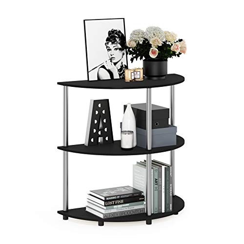 Furinno Frans Turn-N-Tube Half Round Console Table, Black Oak, 79 (W) x 78.1 (H) x 39.5 (D) cm