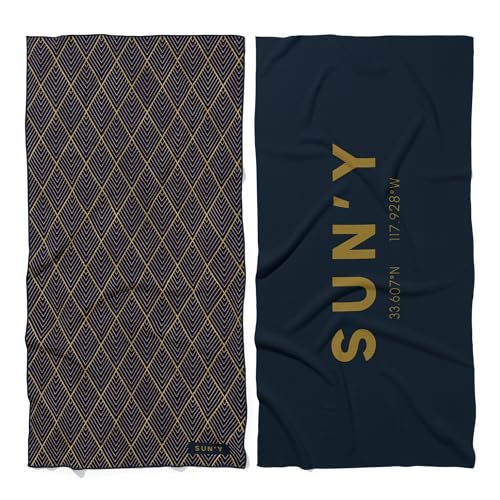 SUN'Y Microfiber Beach Towel: Beach Collection - Quick Dry, Sand Free Beach Towel, Compact Travel Towel, Lightweight - Large Beach Towel (63??? x 31.5???), Newport Beach