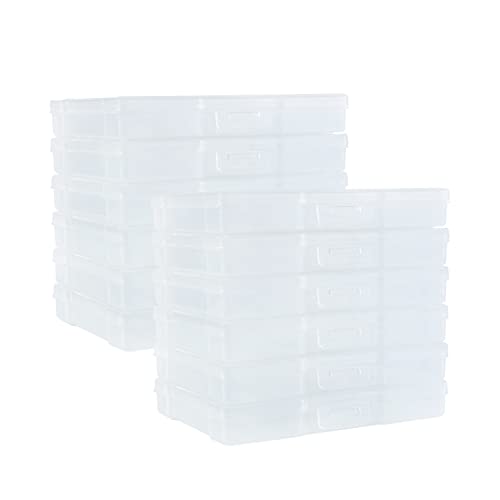 "Naivees 12 Pack Photo Case 5"" x 7"" Photo Storage Boxes Inner Photo Organizer Boxes Clear Plastic Picture Boxes Transparent Craft Keeper Photo Containers for Photos, Pictures,Art (12 PACK)"