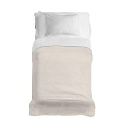 PENSIERI DELICATI Bedspread 170 x 280 cm, Single Sheet 100% Cotton Pique, Ideal as a Furniture Cover, 1 Square Bed Cover, Dublin Beige, 100% Made in Italy