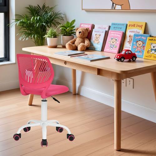 FurnitureR Kids Chair Height Adjustable Desk Chair Ergonomic Colorful Youth Chair with Backrest & Armrests Swivel Chair with 5 Wheels for Children 3-10 Years 100kg Load Capacity