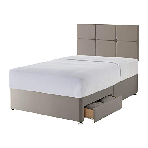 Silentnight 2 Drawer Storage Divan - Castello Headboard - Sandstone - King
