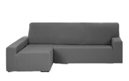 Martina Home EMILIA Elastic Chaise Longue Cover Left Arm Long (Front View), Grey