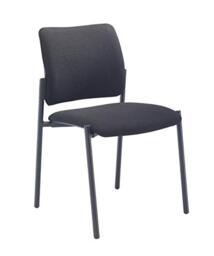 Office Hippo Heavy Duty Meeting Chair, Versatile & Robust Stackable Office Chair, Desk Chair With Strong Frame & Upholstered Durable Cushion, Hard Wearing Conference Side Chair, Black Fabric