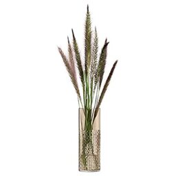 LSA International Wicker Vase H20cm Taupe- 1 Unit - Mouthblown & Handmade Glass - WR14