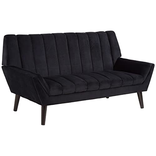 Premier Housewares 2 Seat Black Sofa/Sofas 3 Seater And 2 Seater Sets Sale/Sofas For Living Room/Grey Corner Sofa/Grey Sofa W154 X D78 X H84cm