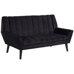 Premier Housewares 2 Seat Black Sofa/Sofas 3 Seater And 2 Seater Sets Sale/Sofas For Living Room/Grey Corner Sofa/Grey Sofa W154 X D78 X H84cm