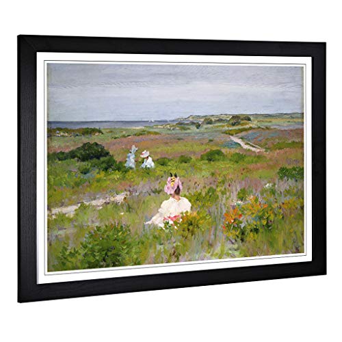 Big Box Art Framed Print of William Merritt Chase Long Island Shinnecock Design - Wall Art Picture - Home Decor for Kitchen, Living Room, Bedroom, Hallway, Black, A2 / 24.5x18 Inch / 62x45cm