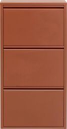 Kare Design Shoe Container Caruso 3, Brown, Steel, 3 Tipping Compartments, Space for 6 Pairs of Shoes, Slim, Space-Saving, Storage Space, Hallway, Floor, 104x50x15 cm