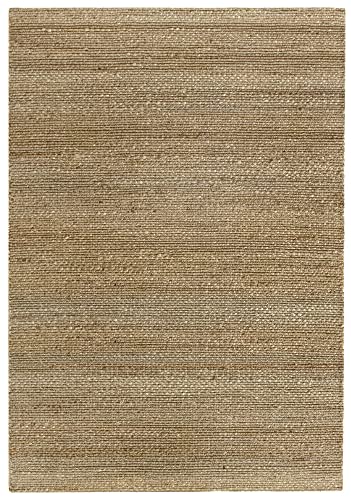 HAMID - Rug Jute Giralda Natural Colour, Jute Rug, Area Rug 100% Jute Fibre Handmade Resistence, Braided Rug for Home, Living Room, Floor Carpet..(170x120cm)