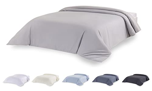 Todocama Microfibre duvet cover for extra soft feel (light grey, for beds 80/90-150 x 220 cm).