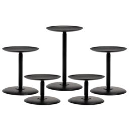 Homemory Black Candle Holders for Pillar Candles Set of 5, Metal Candle Holders for Table Centerpiece, Modern Candle Stand Candle Pedestal Decorative for Dining Fireplace Living Room