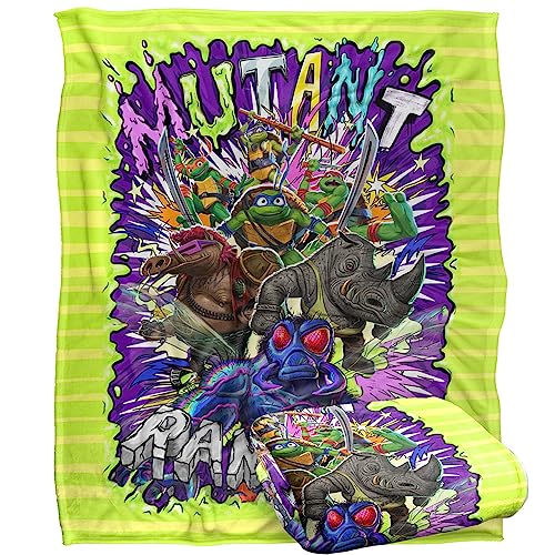 Teenage Mutant Ninja Turtles: Mutant Mayhem Turtle Vs Baddies Silky Touch Super Soft Throw Blanket 152 X 127 Cm