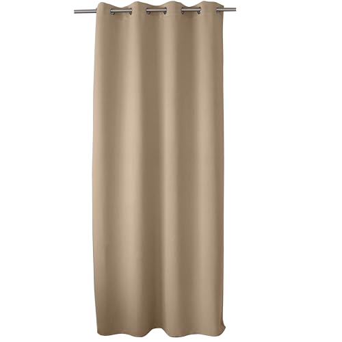 ED ENJOY HOME Fire Blackout Curtain with Eyelets, Natural, 140 x 260 cm, Flame Retardant Category M1, 100% Polyester, Flame Collection