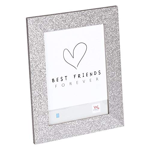 walther design Picture Frame Twinkle 10x15 cm, Silver with Glitter Finish, Portrait Frame, IT015S