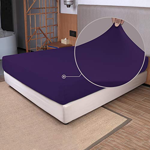 Only full-size fitted sheets ??? 4-way stretch knit, snug fit, wrinkle-free and stays in place, no more slipping off the mattress, soft and comfortable ??? Purple, Full