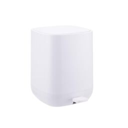 Relaxdays Square Pedal Bin, 9L, Soft-Close Lid, Removable Inner Bin, Matt Plastic, White, 27x21x26cm