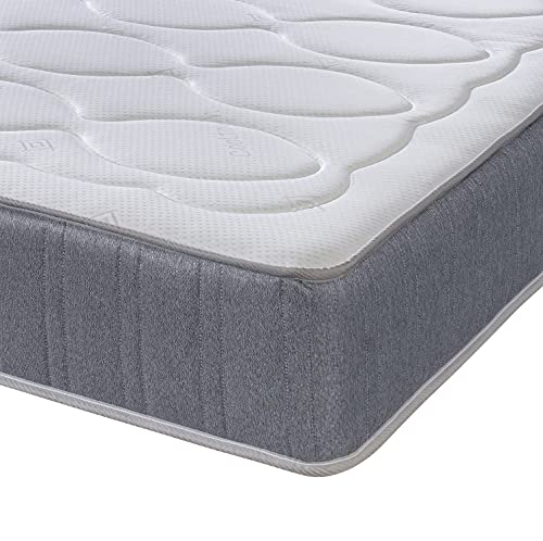 eXtreme comfort ltd The Ocean Grey Hybrid King Size Mattress Quilted Kingsize Memory Fibre Mattress With Springs (5ft x 6ft6, 150cm x 200cm)