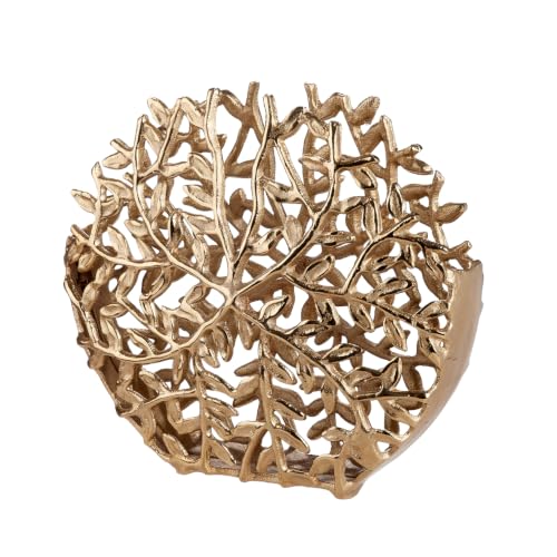 GILDE Branchline Aluminium Vase Gold Branches Height 29.5cm - Material: Polished Aluminium, Branch Pattern Not waterproof, suitable for dried flowers and branches.
