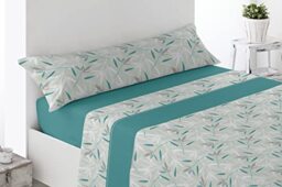 Miracle Home. Imata Bed Sheet Set, 3 Piece Fitted Sheet, Flat Sheet, Pillowcase, 50% Cotton-50% Polyester, 105X200, Green