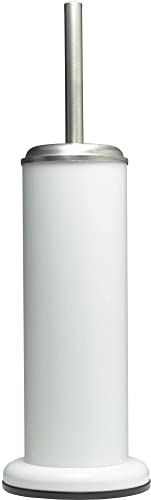 Sealskin Acero Toilet Brush and Holder, Stainless Steel, White, 12.6 x 12.6 x 41 cm