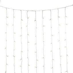 Konstsmide Christmas Lights/LED Light Curtain / 2 x 2 Metre/Outdoor or Indoor (IP44) / 320 Warm White Diodes/Transparent Cable