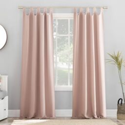 "Sun Zero Blackout Tab Top Curtain Panel, Polyester, Blush Pink, 40"" W x 63"" L (Pack of 1)"