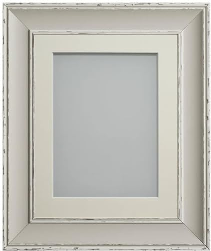 Frame Company Brooke Moonstone Grey Photo Frame, Ivory Mount, 8x8 for 5x5 inch, fitted with perspex