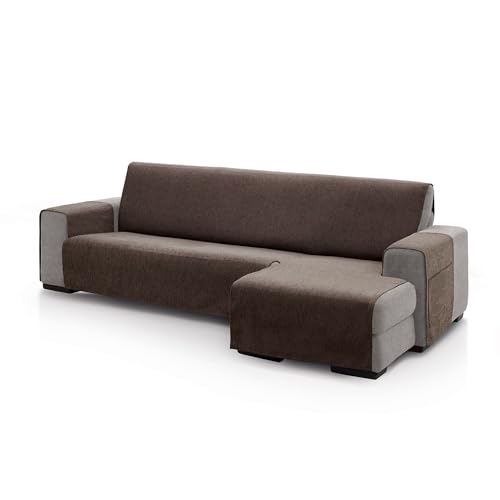 ECOMMERC3 - Chaise Longue Sofa Cover for Right Arm Back Size 280 cm - Brown Chaise Longue Sofa Cover Soft Touch 100% Made in Spain