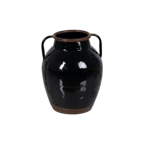 BigBuy Home Vase Black Iron 18.5 x 18.5 x 22 cm