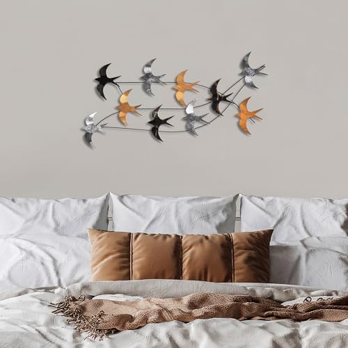 Hand-Painted Decorative Metal Wall Accessory, 45 x 104 x 8 cm, 100% Metal (1.5 mm), Unique Design with Wall Hanging Feature, Perfect for Home Decor