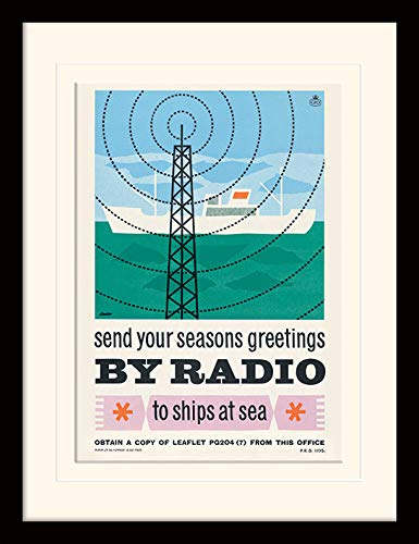 Postal Museum (Send Your Christmas Greetings by Radio 1960) Mounted & Framed 30 x 40cm Print