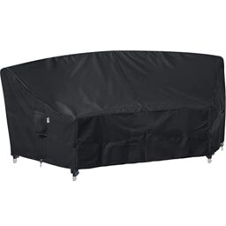 "Flexiyard Curved Patio Furniture Cover for Outdoor Sectional Sofa, 96""(65"") Reinforced Waterproof 600D Patio Sectional Couch Cover, Lawn Outside Garden Furniture Winter Protective Cover"