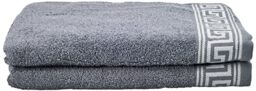 GC GAVENO CAVAILIA Greek Bath Sheet Towel Set - 2 Piece Egyptian Cotton Towels - Quick Dry Large Bath Towel - 500 GSM Towel For Bathroom - Charcoal - 80X140