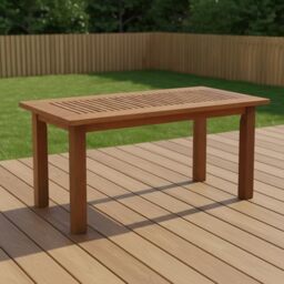 Furinno TIOMAN Patio Table, Outdoor Side Table, Coffee Table in Teak Oil, for Patio, Garden, Porch, for Patio, Garden, Porch, Light Wood